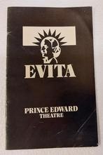 Evita PROGRAMMA BOEKJE 1982 Andrew Lloyd Webber, Ophalen of Verzenden, Gebruikt, Boek, Tijdschrift of Artikel