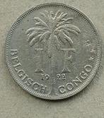 Belgisch Congo, 1 frank 1922 (VL), Ophalen of Verzenden, Overige landen, Losse munt