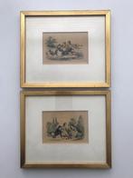 Antieke handgekleurde litho's, P.W.M. Trap, 1850, Antiek en Kunst, Kunst | Litho's en Zeefdrukken, Verzenden