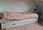 1 persoons met uitschuifbaar onderbed met 2 lades, Huis en Inrichting, Slaapkamer | Bedden, Gebruikt, 90 cm, Eenpersoons, Wit