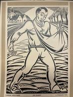 J. Francken Pzn. (1896-1977) Houtsneden 'De Zaaier', Antiek en Kunst, Ophalen of Verzenden