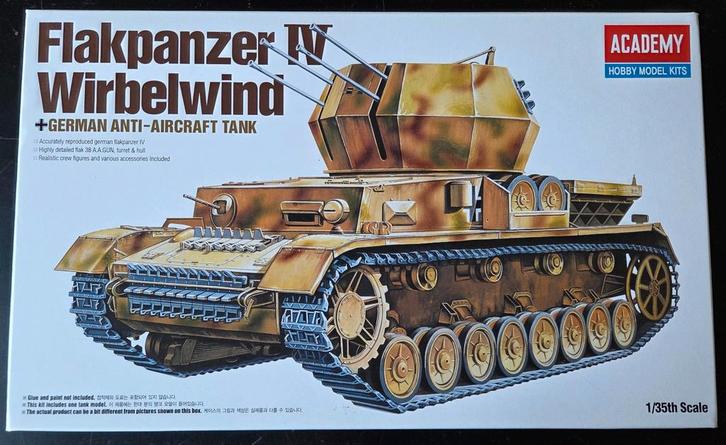 Academy Flakpanzer IV Wirbelwind  Anti-Aircraft Tank 1:35, Hobby en Vrije tijd, Modelbouw | Auto's en Voertuigen, Zo goed als nieuw