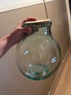 Glazen Vaas met Kurk, Ophalen of Verzenden, Minder dan 50 cm, Groen, Glas