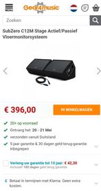 SubZero C12M Stage Actief/Passief Vloermonitorsysteem, Zo goed als nieuw, 120 watt of meer, Front, Rear of Stereo speakers, Ophalen