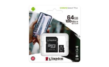 Kingston Canvas select Plus 64GB microSDXC geheugenkaart beschikbaar voor biedingen