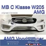 W205 AMG Voorbumper Mercedes C Klasse 2014-2018 + onderlip, Gebruikt, Voor, Mercedes-Benz, Ophalen of Verzenden