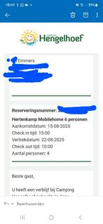 Camping verblijf, Tickets en Kaartjes, Eén persoon, Overige soorten, Overige typen