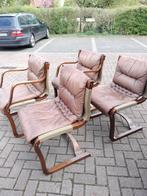 Asko Esko bentwoord leder vintage design 6x, Bruin, Vintage, Hout, Ophalen of Verzenden