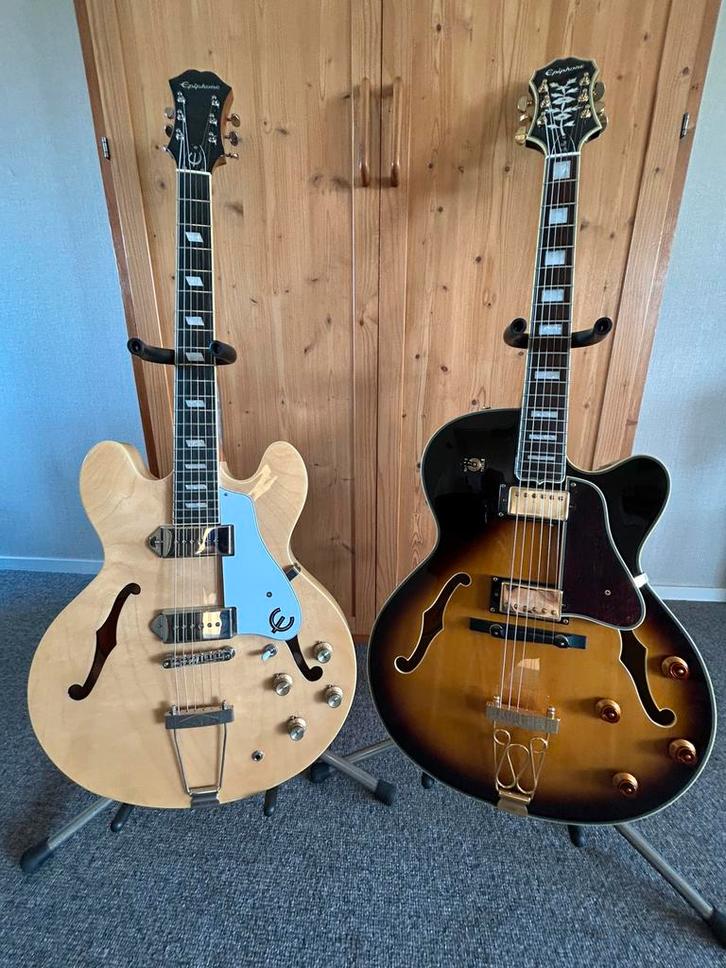 Epiphone Emperor II en Casino, Muziek en Instrumenten, Snaarinstrumenten | Gitaren | Elektrisch, Zo goed als nieuw, Hollow body