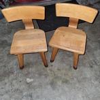 2 vintage peuter/kleuter schoolstoeltjes, Ophalen, Twee