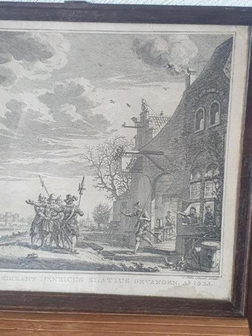 Henricus Slatius gevangen Simon Fokke Coevorden 1623 Geteken, Antiek en Kunst, Kunst | Etsen en Gravures, Ophalen