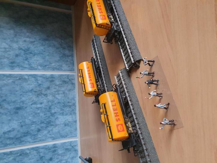 Marklin 3 Schellwagons 4502 extra 6 baanwerkers preiser., Hobby en Vrije tijd, Modeltreinen | H0, Zo goed als nieuw, Wagon, Wisselstroom