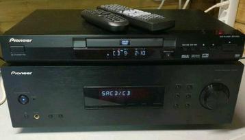 Pioneer receiver sx-20 + cd dvd speler dv-464 + remotes  beschikbaar voor biedingen