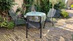 Zgan tuinset, tafel met 5 stoelen, Ophalen, Hocker, Zo goed als nieuw, Tuinset