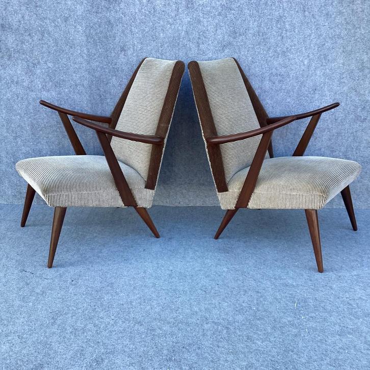 Fauteuils, Huis en Inrichting, Fauteuils, Gebruikt, Hout, Stof, Overige materialen, 50 tot 75 cm, 75 tot 100 cm, Ophalen