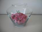 Decoratie Vaas met Hortensia - Roze - 15 cm hoog - zgan, Overige kleuren, Ophalen of Verzenden, Minder dan 50 cm, Glas