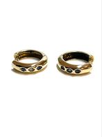14k gouden oorbellen met saffier en, Sieraden, Tassen en Uiterlijk, Oorbellen, Hangers, Ophalen of Verzenden, Zo goed als nieuw