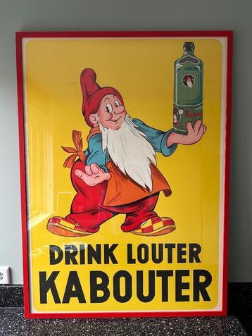 DRINK LOUTER KABOUTER affiche poster in lijst. beschikbaar voor biedingen