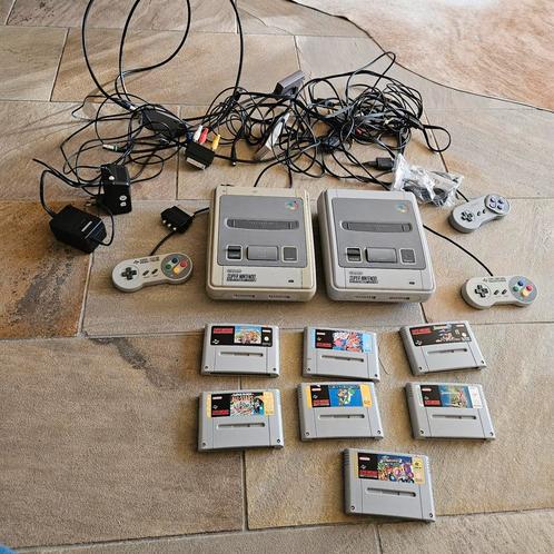 Super nintendo entertainment system 2 x plus 7 spellen, Spelcomputers en Games, Spelcomputers | Nintendo Game Boy, Zo goed als nieuw