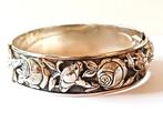 art nouveau bangle/ armband zilver met rozen, mid- century, Ophalen of Verzenden, Zilver, Armband
