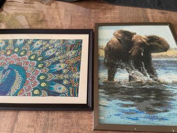 2 Mooie Diamond Paintings in lijst voor 7,50 !!! beschikbaar voor biedingen