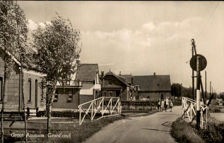 Groot Ammers - Brug - Graafland, Verzamelen, Ansichtkaarten | Nederland, Gelopen, Zuid-Holland, 1920 tot 1940, Ophalen of Verzenden