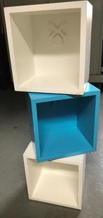 Set mooie Wandkubussen, wandblokken met molen, stapelblokken, Ophalen of Verzenden, Gebruikt