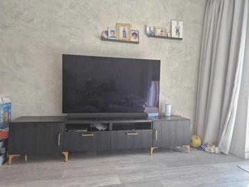 IKEA STOCKHOLM tv-meubel Zwart met gouden accenten (240 cm)