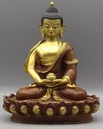 Goldface Boeddha beeld unieke lotustroon aardbeving nepal, Ophalen of Verzenden, Gebruikt