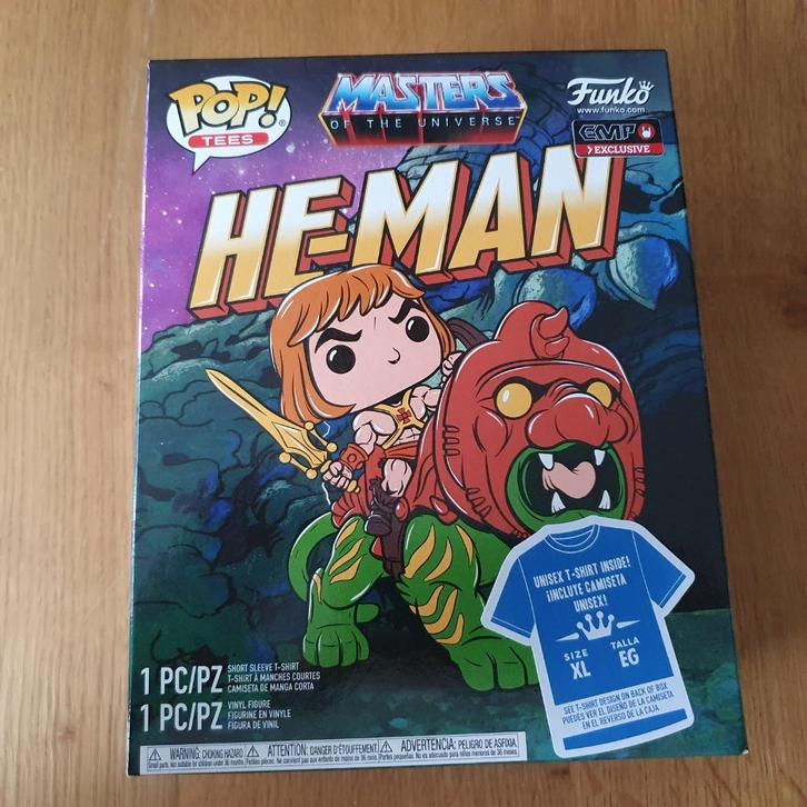 Funko Pop! Tees - He-Man MotU Glow in the Dark - size XL, Verzamelen, Poppetjes en Figuurtjes, Nieuw, Ophalen of Verzenden
