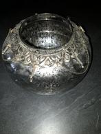 Kaars houder van glas zeer apart gemaakt Craquelé glas, Overige materialen, Gebruikt, Ophalen of Verzenden, Kandelaar