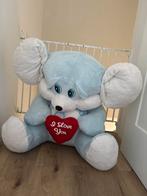 Nieuwe Grote Babyblauwe Muis Knuffel met Hart, Ophalen of Verzenden, Nieuw, Overige typen