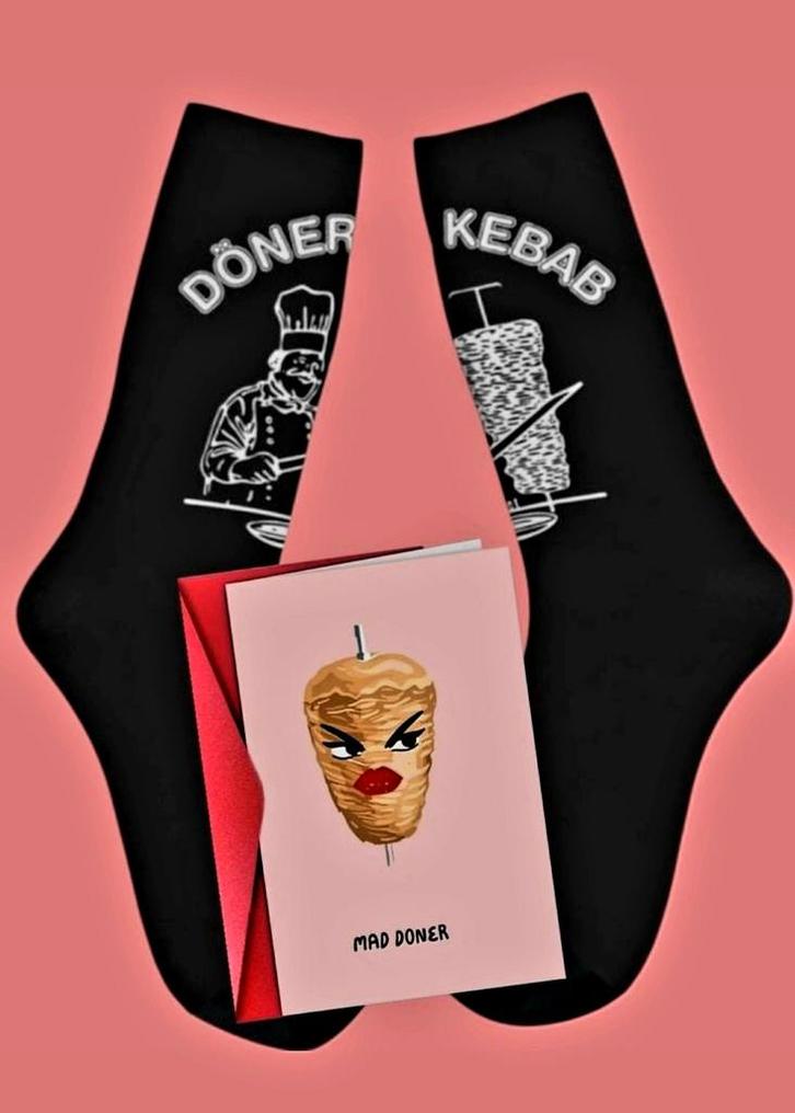 DONER KEBAB SOKKEN + BLANCO KAART DONER KEBAB, Kleding | Heren, Sokken en Kousen, Nieuw, Ophalen of Verzenden
