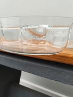 Snackschaal met sauskom, Gebruikt, Ophalen of Verzenden, Effen, Glas