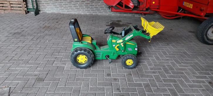 Grote traptractor met voorlader en grote kieper, Kinderen en Baby's, Speelgoed | Buiten | Skelters, Gebruikt, Overige merken, Met kar of aanhanger