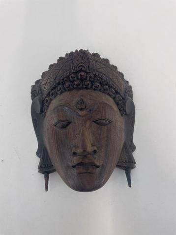 Handgesneden houten Boeddha-masker – Bali beschikbaar voor biedingen