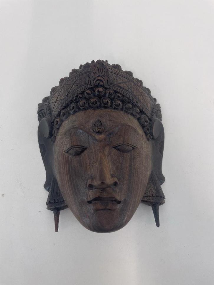 Handgesneden houten Boeddha-masker – Bali, Antiek en Kunst, Kunst | Niet-Westerse kunst, Ophalen of Verzenden