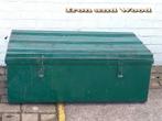 Stalen vintage groene oude kist/opbergkist afmeting 87x49x35, Huis en Inrichting, Woonaccessoires | Kisten, Minder dan 50 cm, Minder dan 50 cm