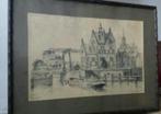 potloodtekening H.Estgerbuh (1879-1959) Zaandam havenkantoor, Antiek en Kunst, Ophalen