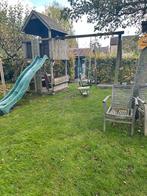 Houten Speelhuis met Glijbaan & Schommel, Kinderen en Baby's, Speelgoed | Buiten | Speeltoestellen, Ophalen, Gebruikt, Glijbaan