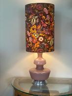 Hoge schemerlamp; Vintage lampenvoet & botanische lampenkap, Antiek en Kunst, Ophalen of Verzenden