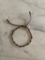 Closed Armband Touw Zilver Beads Verstelbaar, Verzenden, Zo goed als nieuw, Grijs, Met bedels of kralen