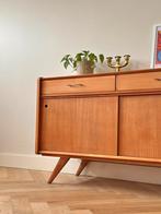 Vintage dressoir sideboard hout jaren 50/60 messing, Huis en Inrichting, Kasten | Dressoirs, Ophalen, Gebruikt, 100 tot 150 cm