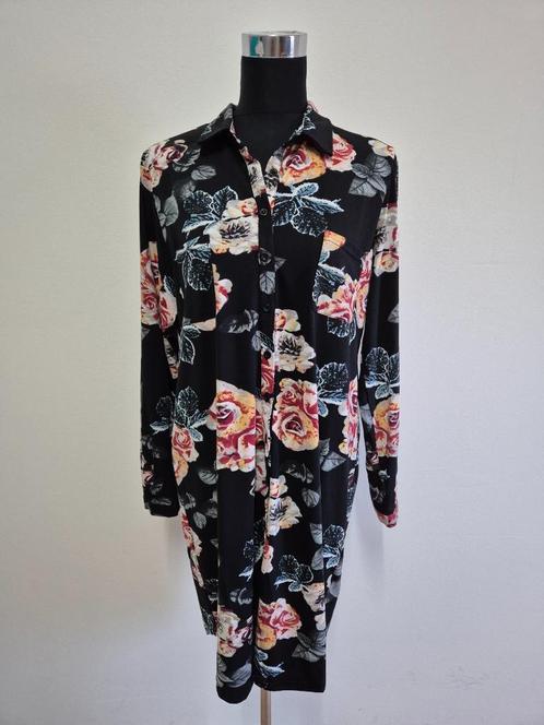 J420 - Norah jurk met bloemen maat 42 (1), Kleding | Dames, Jurken, Zo goed als nieuw, Maat 42/44 (L), Onder de knie, Ophalen of Verzenden
