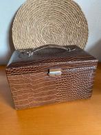 Vintage sieradenbox met spiegel, Bruin, Ophalen of Verzenden, Hardcase, Zo goed als nieuw
