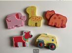4 Houten dieren en 1 houten auto HEMA zgan (Sp69), Ophalen of Verzenden, Zo goed als nieuw, Overige typen