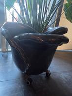 Zwart/blauwe parelmoer bloempotten, Steen, Rond, Ophalen of Verzenden, Zo goed als nieuw