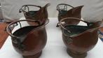 Koperen helm/kit met porseleinen handvaten in delfts blauw, Ophalen, Koper