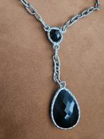 Zwarte Hanger Ketting Morgan, Verzenden, Zwart, Zo goed als nieuw, Met edelsteen