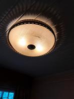 Retro Plafondlamp met glazen kap, Ophalen of Verzenden, Gebruikt, Glas, Vintage